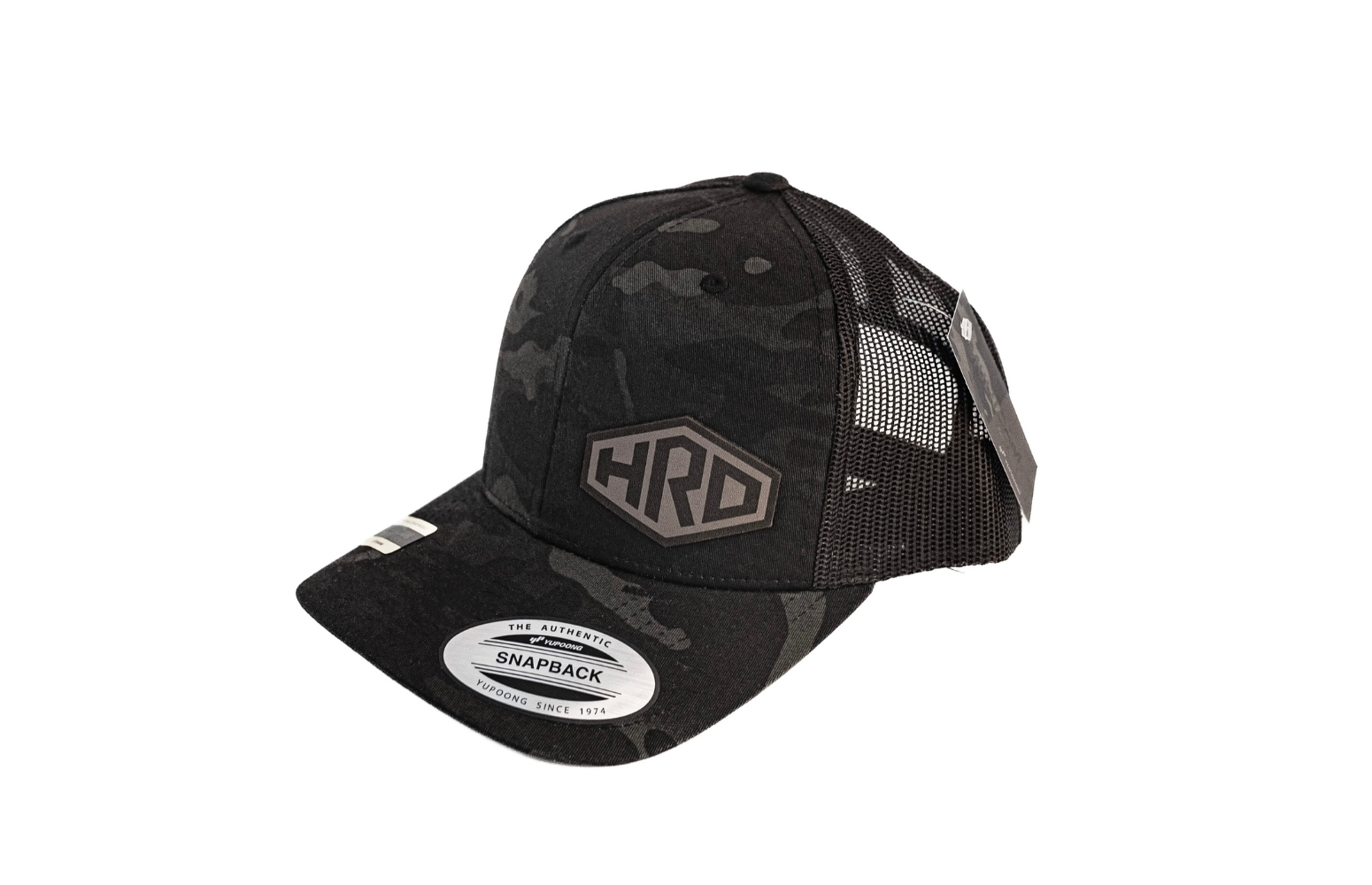 HRD Leather Patch Camo Trucker Hat